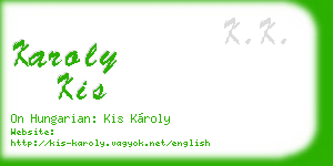 karoly kis business card